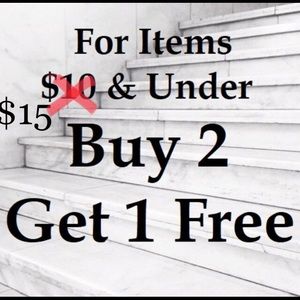 Buy 2 Get 1 Free Under $15 Items